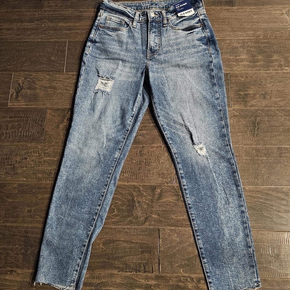 New Old Navy O.G. Straight High-Rise Secret Smooth Pockets Women's Jeans sz 2